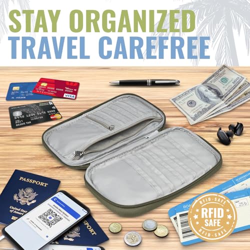 Travel Document Organizer with RFID, Family Passport Holder, Wallet for Women & Men, Portable & Waterproof Case for Cards, Boarding Pass, Money - Image 6