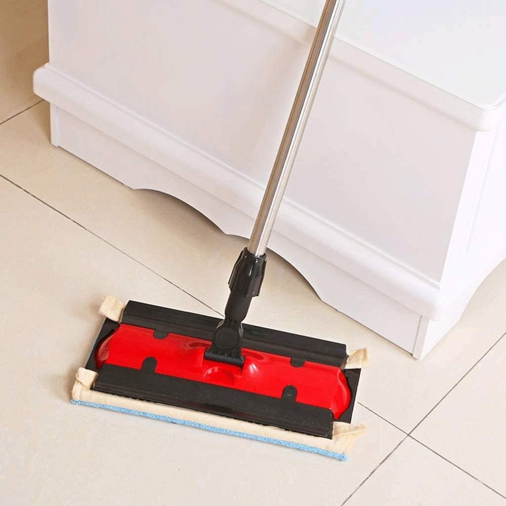 HBJWOV Red Mop Broom, Professional Microfiber Mop for Hardwood, Laminate, Tile Floor Cleaning, Stainless Steel Telescopic Handle