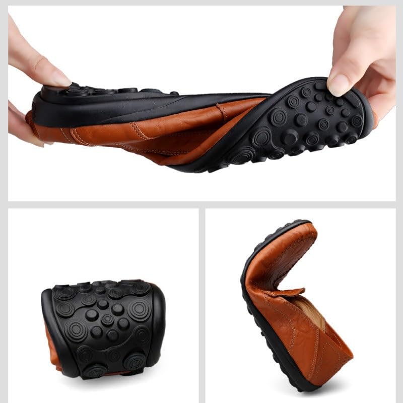 Men's Loafers Vegan Leather Vintage Business Solid Color Round Toe Working Anti-Slip Non Slip Resistant Shoe Slip On2