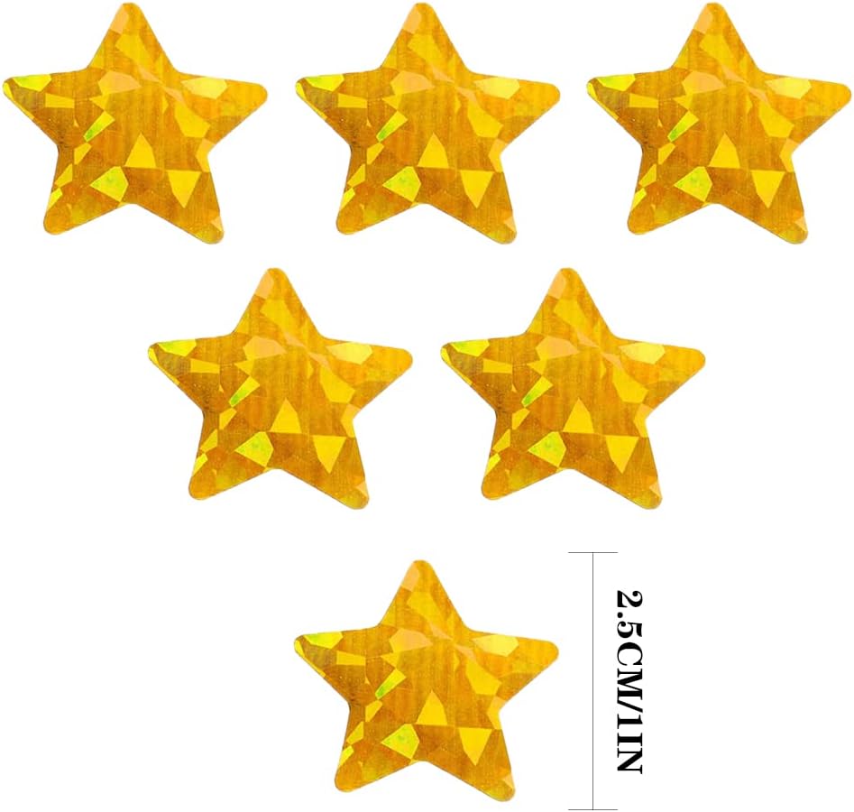 2 Rolls Large Gold Star Stickers for Kids Reward Gold Metallic Star