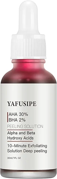 AHA 30% + BHA 2% Peeling Solution Exfoliating Chemical Skin Peel for Face at Home Facial Mask Red Peeling BHA Liquid Exfoliant Acid Peels Salicylic Acid Exfoliators Acid Peel for Face 1Floz