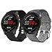 Compatible for Garmin Forerunner 255 Band, Lamshaw Breathable Nylon Woven Fabric Replacement Accessory Strap Compatible for Garmin 255 46mm / 255S 41mm Smartwatch (41mm case Forerunner 255S, 2 pack-Black+Gray)
