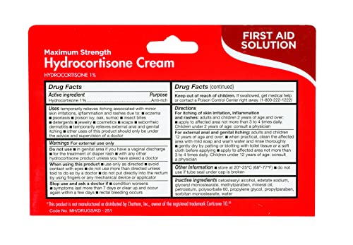 Thera Care Hydrocortisone Cream | Maximum Strength OTC | Itch Irritation and Rash Relief | 1 oz - Image 3