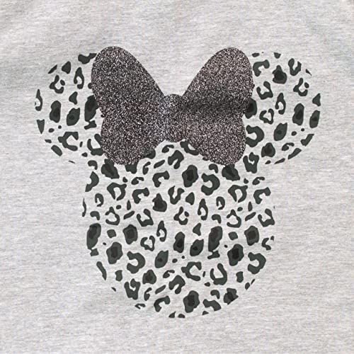 Disney Girls Minnie Mouse T-Shirt Leopard Print with Glitter Kids Short Sleeve Top2