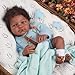 WOOROY Realistic Reborn Baby Dolls Black – 18-Inch African American Real Life Baby Doll Boy with Curly Hair and Open Eyes, Lifelike Gift Toy with Doll Accessories for Kids Ages 3+