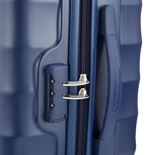 Image of American Tourister Barcelona | Check-in Trolley Bag (69 cm) | 360 8 Wheel Travel Luggage | Hard Case Polycarbonate Suitcase | Mounted Combination Lock | Midnight Blue