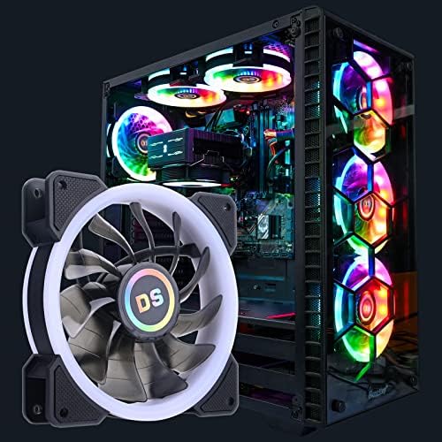 Ubanner DS Addressable RGB LED 120MM Case Fans Remote Control for PC Cases, CPU Coolers, Radiators System (3pcs RGB Fans, A Series)