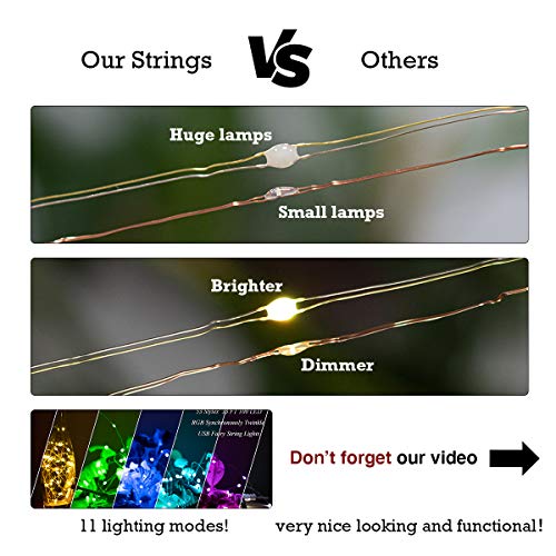 Miaowoof USB Fairy String Lights Color Changing,33FT Waterproof Remote Control Multicolor 100 LED Twinkle Lights for Bedroom Outdoor Christmas Valentine Halloween Decorations