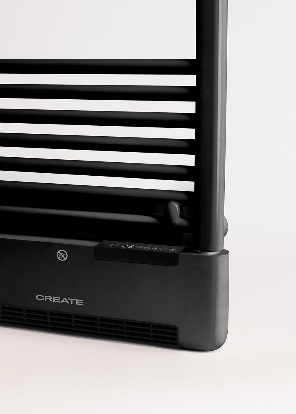 CREATE / Warm Towel Advance/Radiateur sèche-Serviettes électrique avec Chauffage et WiFi, Noir / 51,5x11x115,5 cm/Contrôle par Application, Affichage LDC, 2 puissances, Technologie PTC, 1000W