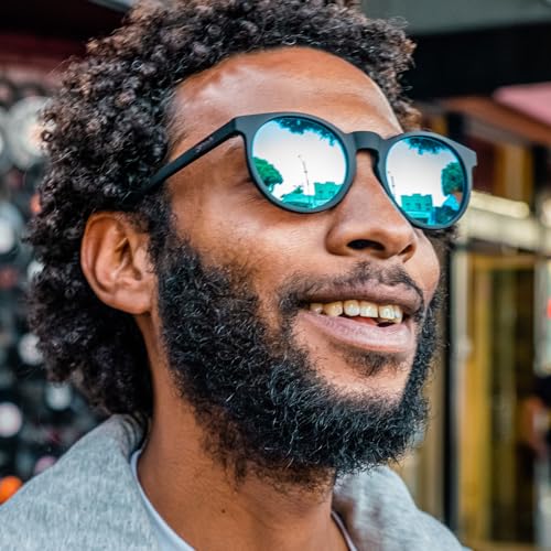 goodr Midnight Ramble at Circle Bar Polarized Round Sunglasses for Men & Women, Small Sized (Circle G), Black Solid Frame with Blue Mirrored Reflective Lenses, UV400 Protection, No Slip, No Bounce3