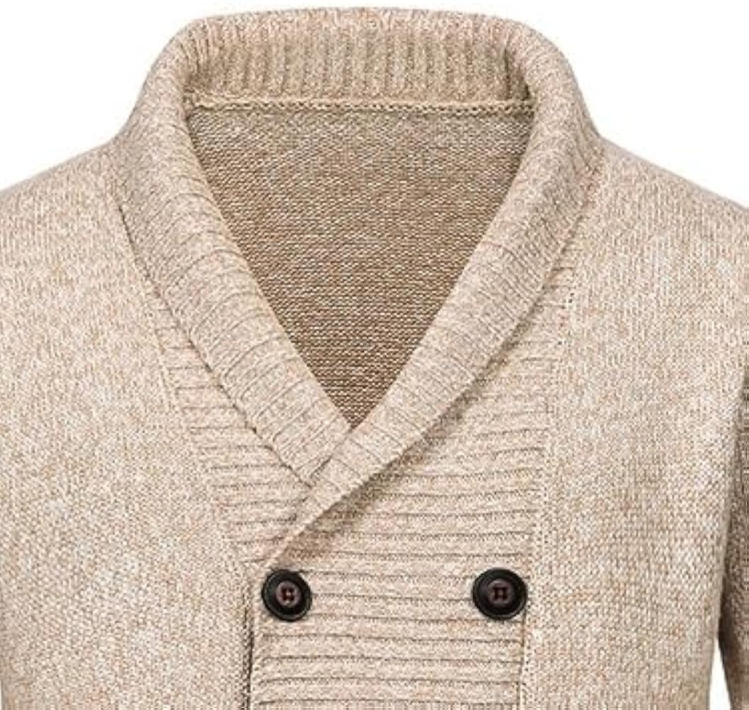 Amazon.com: Gsywaipei Men's Double Breasted Knitted Cardigan Fit