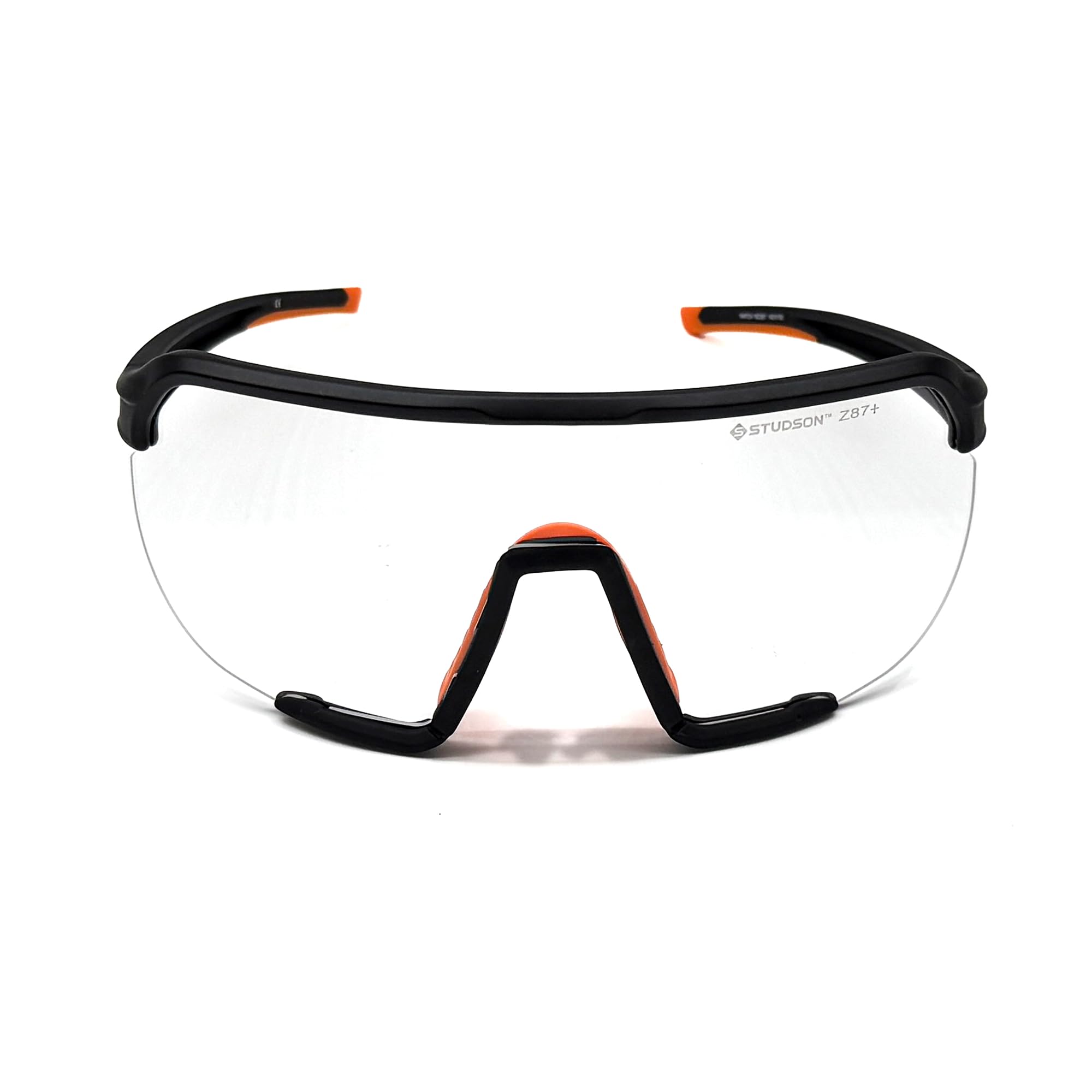 STUDSON Watchman - Gafas de seguridad con protección contra impactos ANSI Z87+, lentes de policarbonato resistentes a los arañazos y antivaho, ajuste antideslizante, marco envolvente ligero, talla