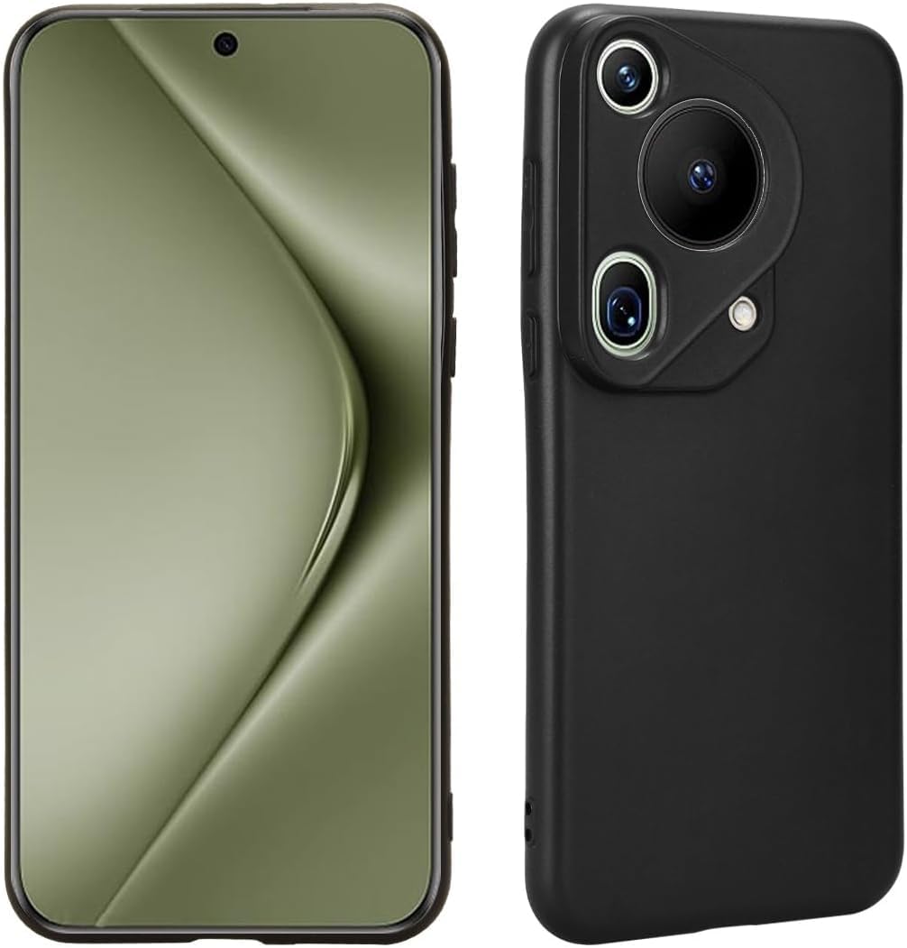 Zubitech Case for Huawei Pura 70 Ultra Soft Silicone TPU Flexible Slim Fit Matte Black Cover Precise cutouts compatible for Pura 70 Ultra