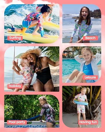 Image of Angel season Girls Swimsuits Kids Bathing Suit One Piece Swimwear with UPF 50+ Cute