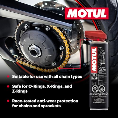 Motul Chain Care Kit Off Road - Complete Motorcycle Chain Maintenance System W/Chain Cleaner (C1) & Chain Lube (C3) MC Care System (109788)
