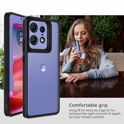 Image of KAPAVER Impulse Back Cover Case for Motorola Edge 50 Pro (TPU+PC) (Black)