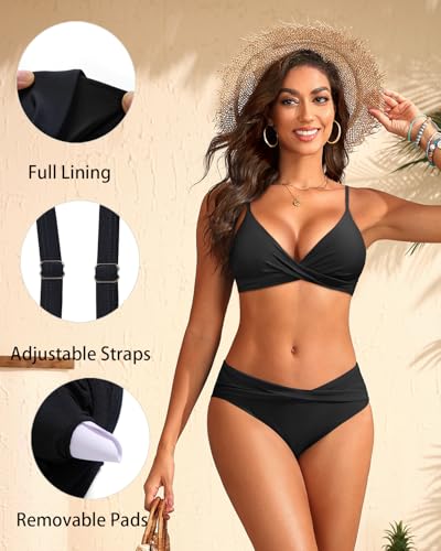 Aqua Eve Women Bikini Set - Two Piece Swimsuit Mid Rise Bathing Suit Push Up Bikini2