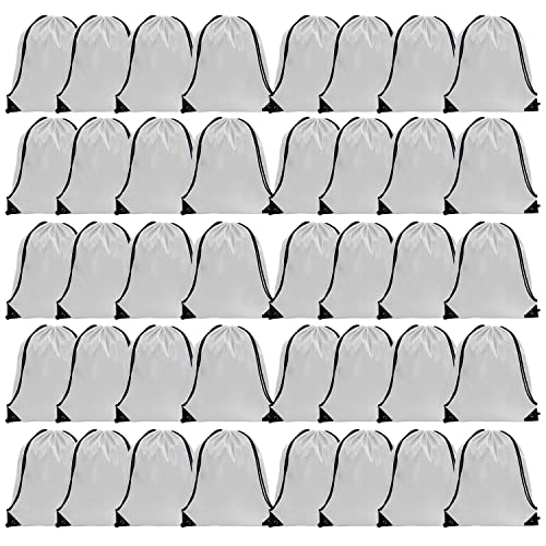 Goodtou Drawstring Bags Bulk, 40 Pcs Draw String Bags Cinch Bag Drawstring Gym Bag Sackpack Drawstring Backpack For Kids Women Men, White #TOP19