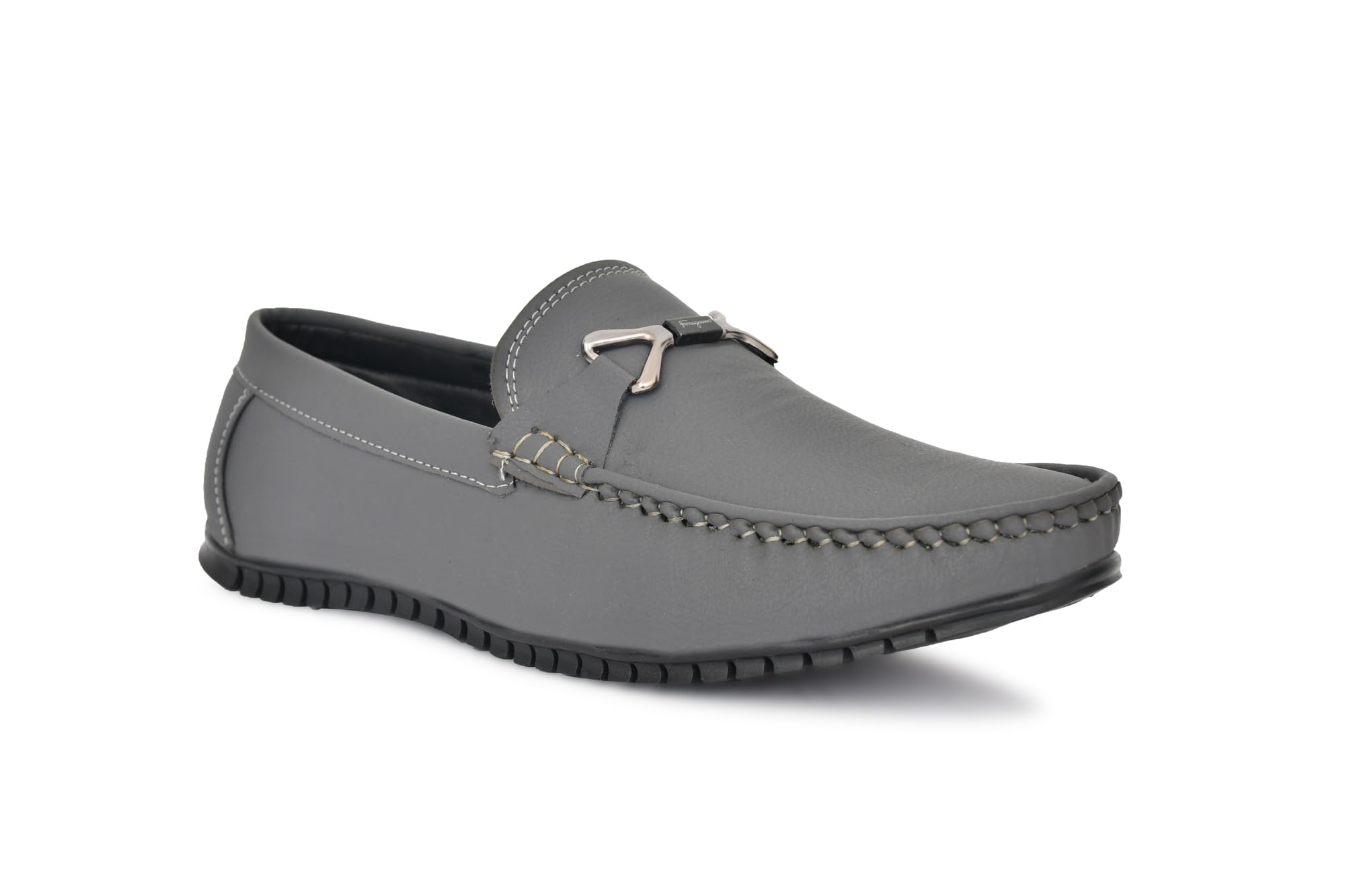 banyy Men's Black Slip-On Loafers with Metal Buckle Detail, Casual Moccasin Style-picture-22