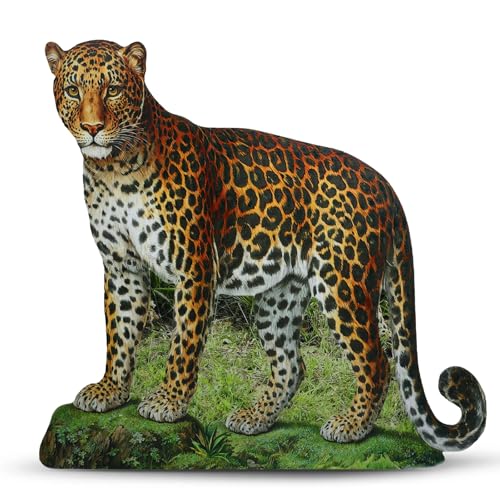 Image of Geelin 4 ft Rainforest Leopard Cardboard Standup Cutout Life Size Jungle Safari Animal Stand up Photo Prop for Zoo Safari Jungle Themed Birthday Party Classroom Decoration Supplies