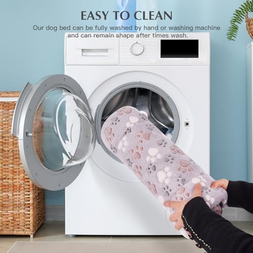 BVAGSS Orthopädisches Hundebett, Waschbar Hundekissen flauschig Hundematte, Umkehrbar Weiche und Warme Hundematte für klein mittel große Hunde XH079 (60x45x4cm,Grey Paw)