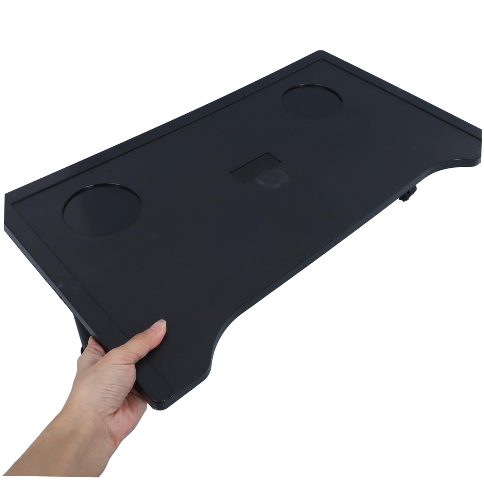 VALICLUD Mesa Portátil Negra para Silla de Ruedas y Scooter de Movilidad con Bandeja Extraíble de Abs, Gran Capacidad de Almacenamiento y Diseño Ligero para Uso en Interiores y Comedor