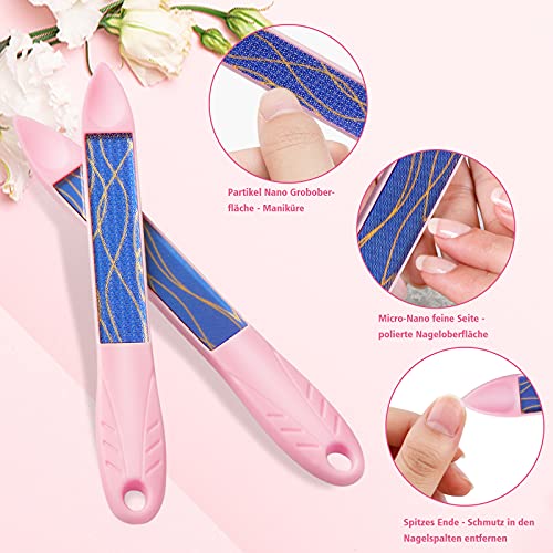 Nano-Glasnagelfeile Nagelfeile für Naturnägel, Nagelfeile Set Mit Polier + Schleiffunktion, Pediküre Nagelpflege, 2… – Bild 3