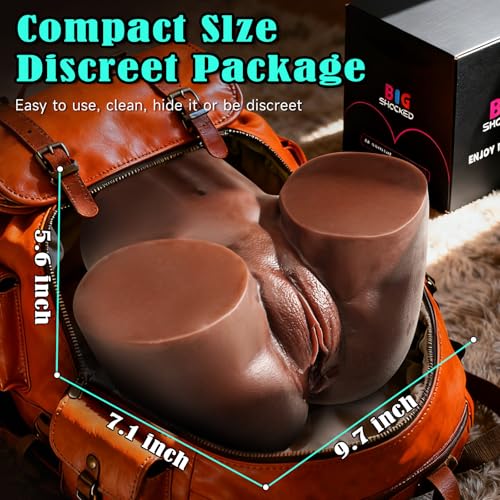Image of BIG SHOCKED Black Goddess Realistic Sex Doll for Men, Natural Angle Fit Sex Dolls Sex Toy Big Ass Male Sex Toys Fake Pocket Pussy Stroker with 2 Hole Deeper Vagina & Tight Anal Soft Butt Adult Toys
