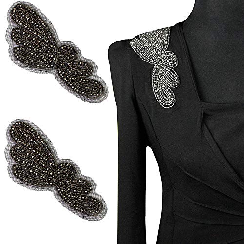 EMDOMO Beads Motifs Flower Design Hombro Board Aplique Collar Parches Epaulets Hombro...