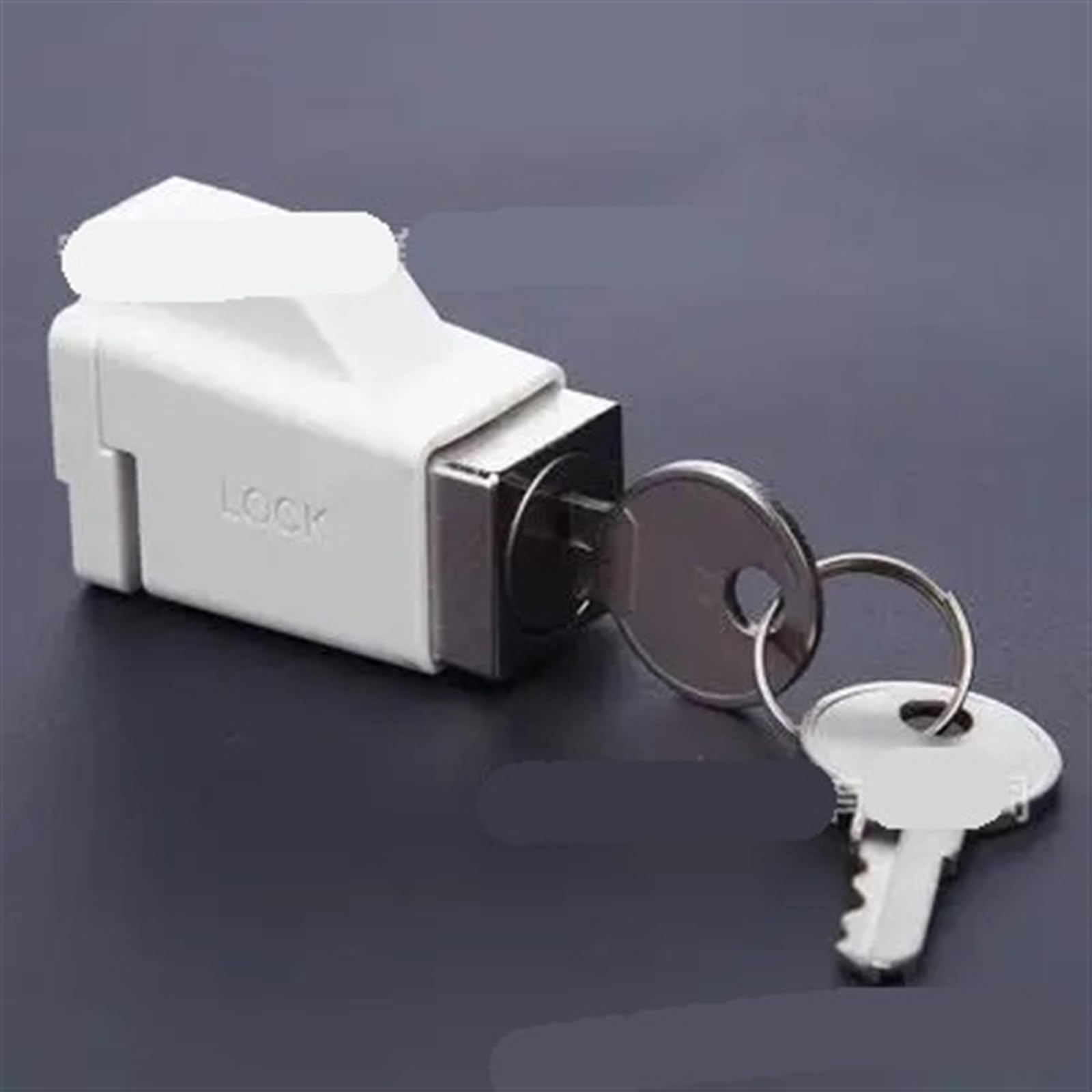 Verrou de sécurité de fenêtre coulissante en alu blanc avec serrure de blocage de porte