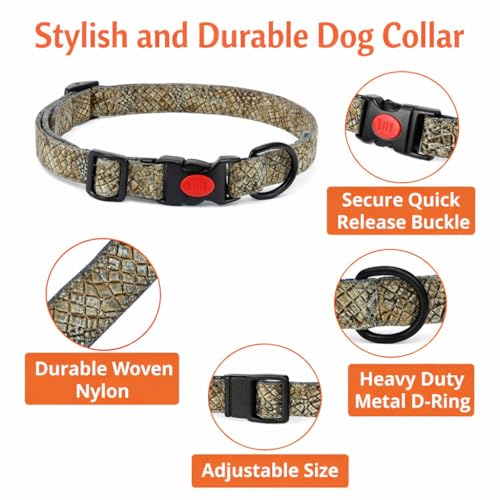Image of Emily Pets Dog Collar with Safety Locking Buckle, Adjustable Soft Breathable Comfortable Nylon Pet Collar for Small, Medium Dog & Puppy (Color May Vary)