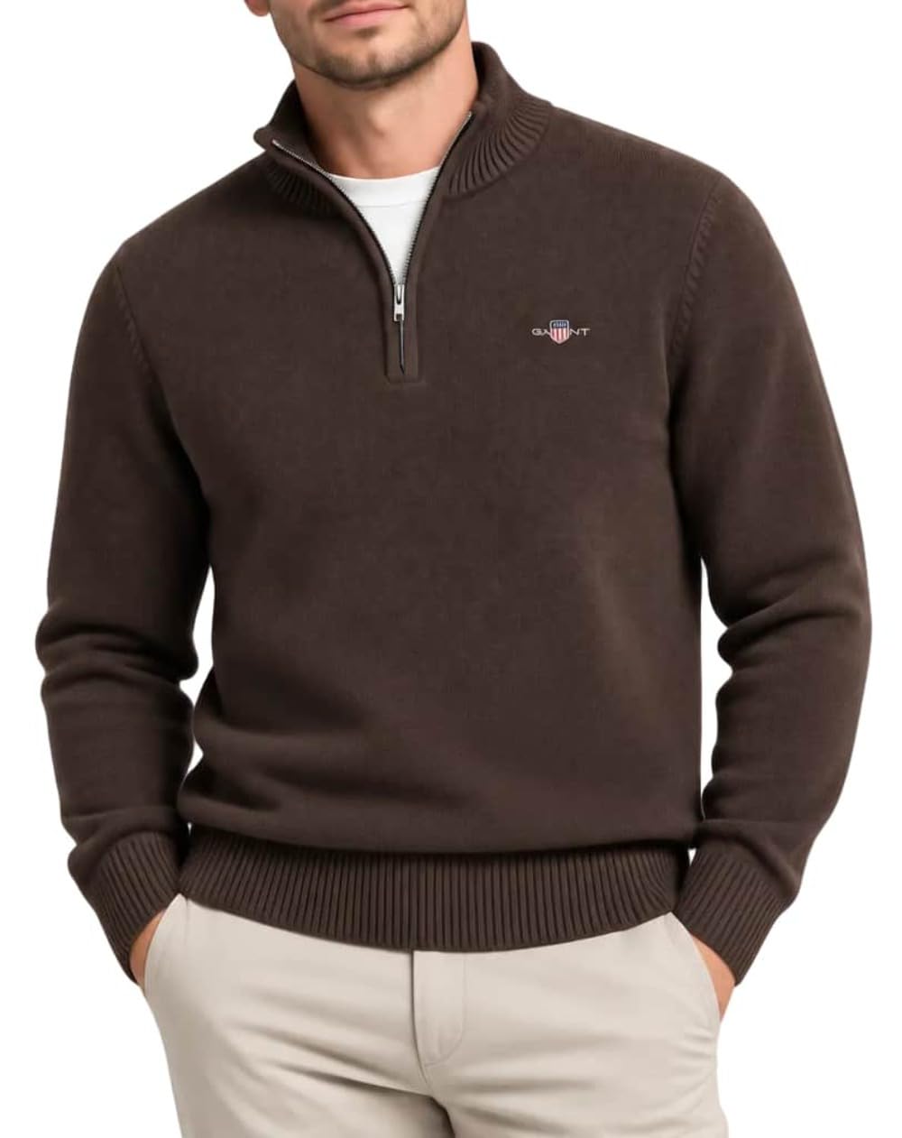 Gant Herren Casual Cotton Half Zip Pullover