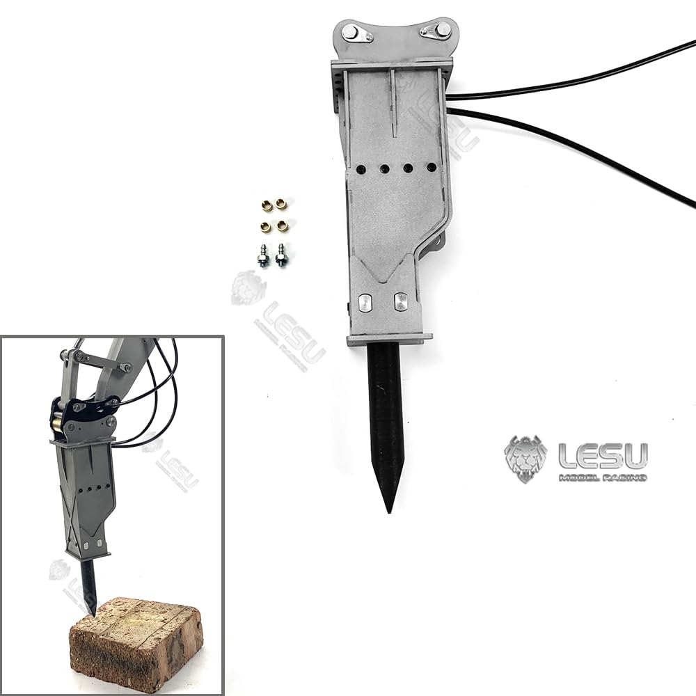 LESU Marteau en métal pour 1/14 hydraulique RC excavatrice AC360 ET26L ET30H pièces de pelle non peinte