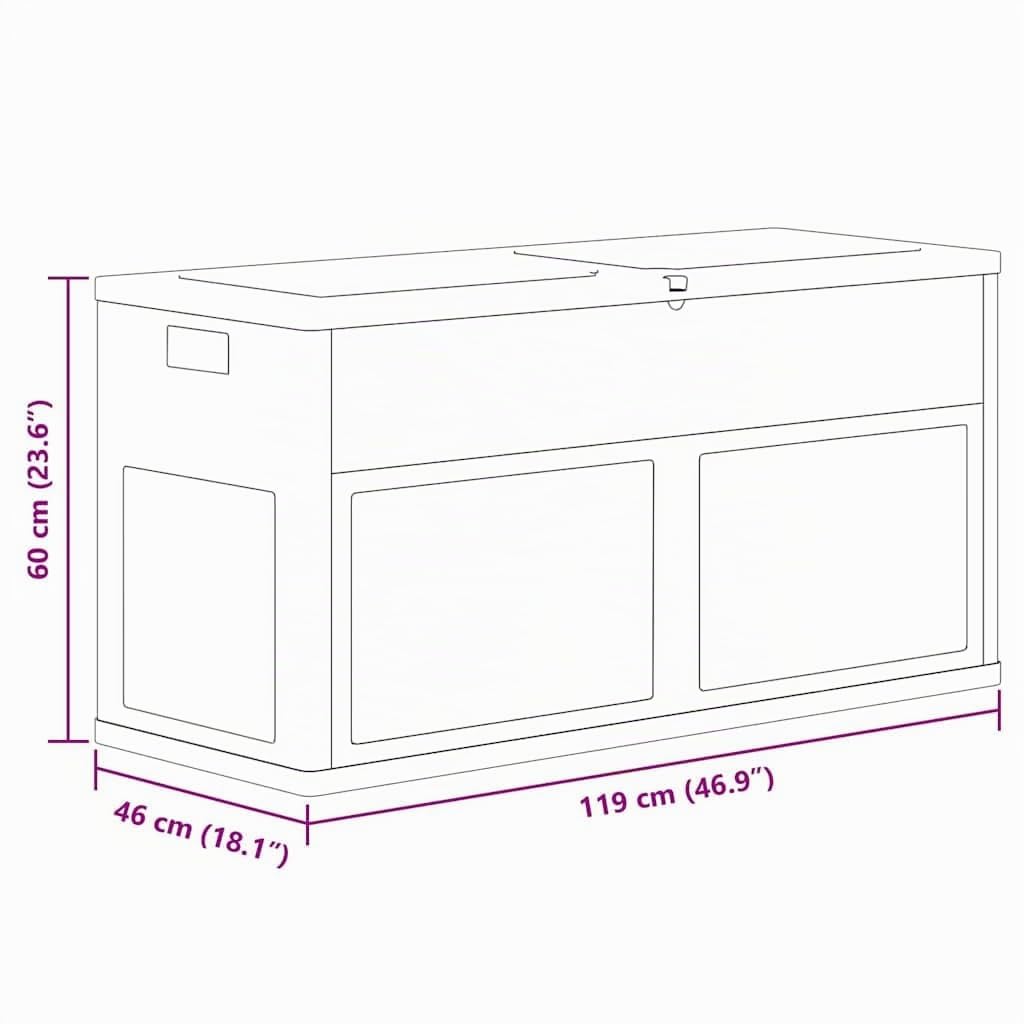 vidaXL Boîte de rangement de jardin 320 L Gris Noir