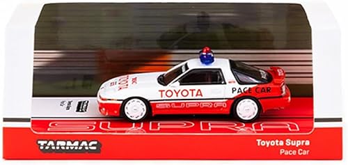 Miniatura 3 de Tarmac Works Supra RHD (volante a la derecha) Coche de ritmo blanco y rojo Hobby64 Series 1/64 Modelo de coche fundido a presión T64-064-PAC