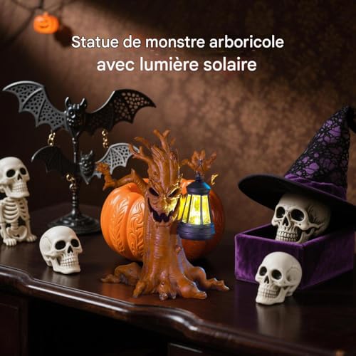 Statues arbre Halloween à éclairage solaire autonome de saison