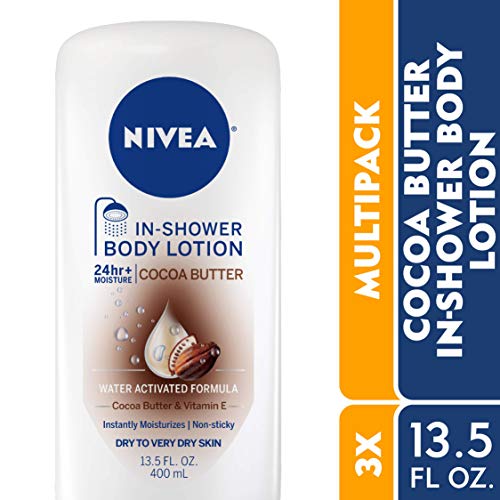 NIVEA Cocoa Butter In Shower Lotion, Body Lotion for Dry Skin, 3 Pack