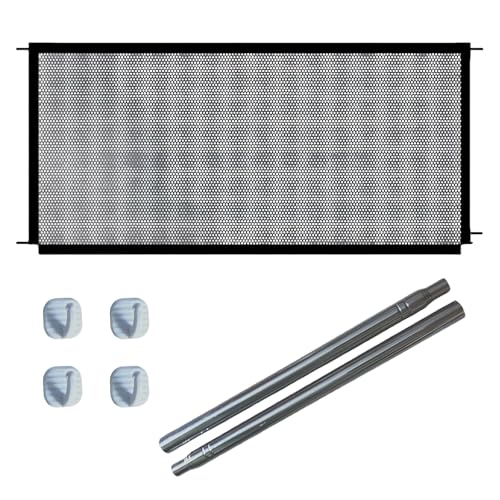 wlsvega Cancellino per Cane - Barriera per Cani - Cancelletto Bambini - Design Telescopico,110x72 Cm,Non Richiede Foratura,Adatto per Scale,Porte Interne,Corridoi (con 2 Aste Metalliche + 4 Ganci)