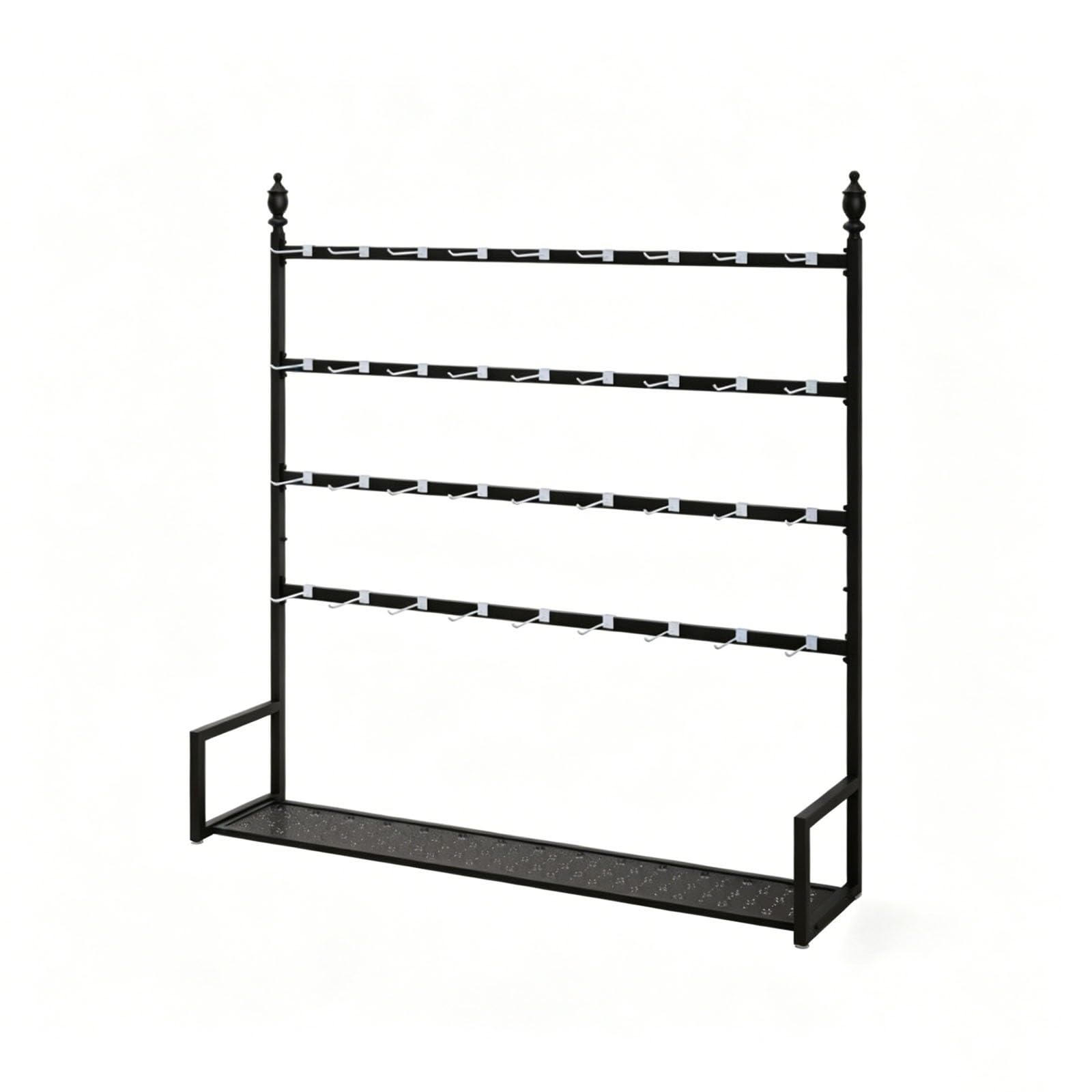 sunbiaouk Metal Socks Display Stand, 4-Tiers Storage Rack with Hooks, Multipurpose Floor Rack for Sock Storage for Boutique Retail Store Hanger(Black,39.37in)
