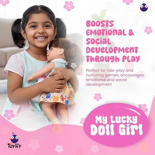 Image of Dolls for Girls with Cute Floral Dress and Movable Hand & Legs | Birthday Gift for Girls Pretend and Play Set (C15)| Doll with Accessories Toys for Kids 3+ Years