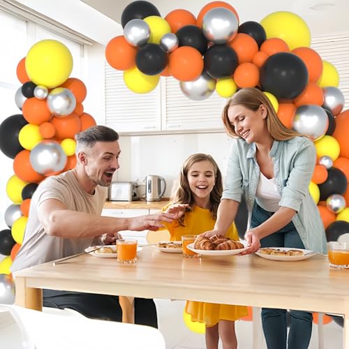 Ballons de construction orange et noir pour kit arche facile à monter - 7