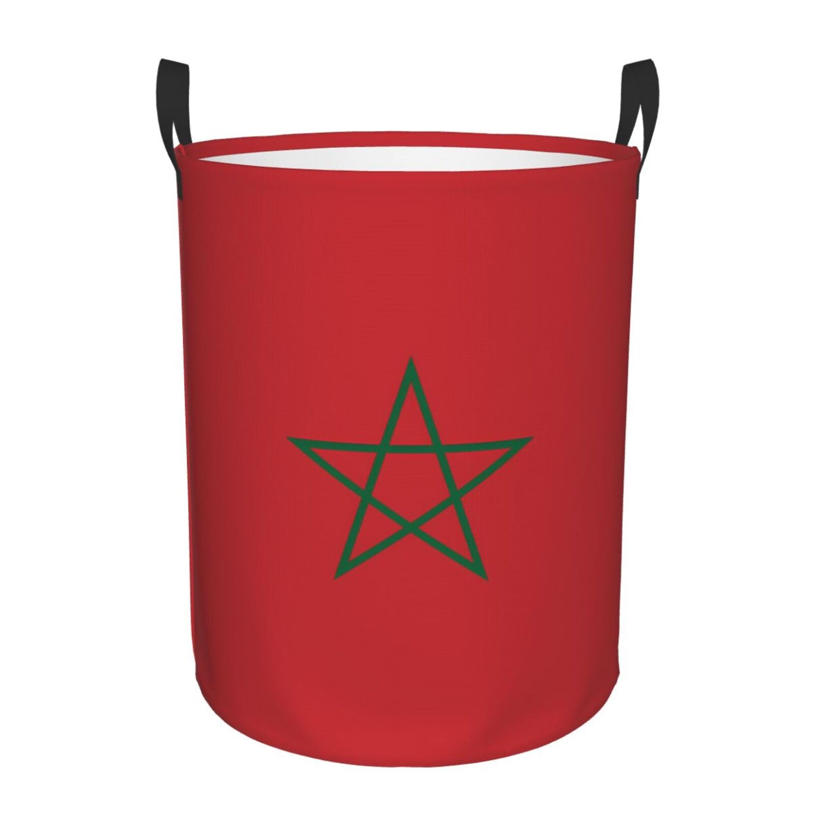 S Collapsible Flag of Morocco Print Circular Hamper Round