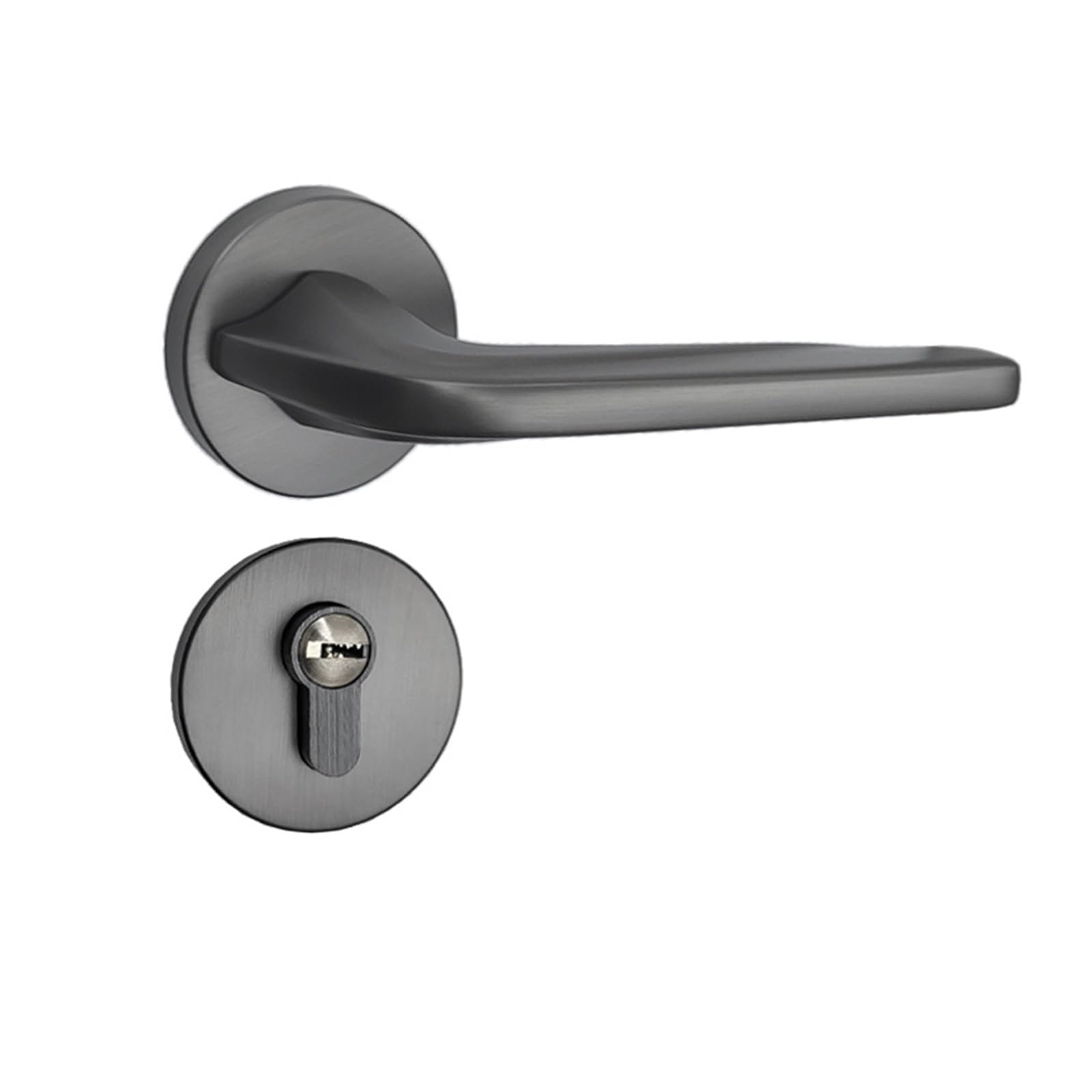 Serrure de porte noire et grise pour chambre en bois massif alliage zinc
