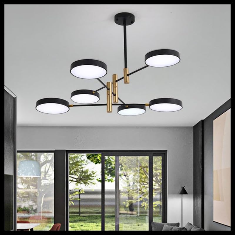 Smartway® 98 Watt Topical 6 Head Modern Designer LED Smart Ceiling Chandelier for Hall, Living Room, Bedroom, Dining Room (Google, Alexa) Voice Assist App Control and 3 Color Mode