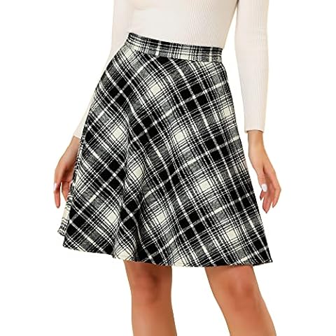 Allegra K Women's Vintage Tartan Skirt Cover