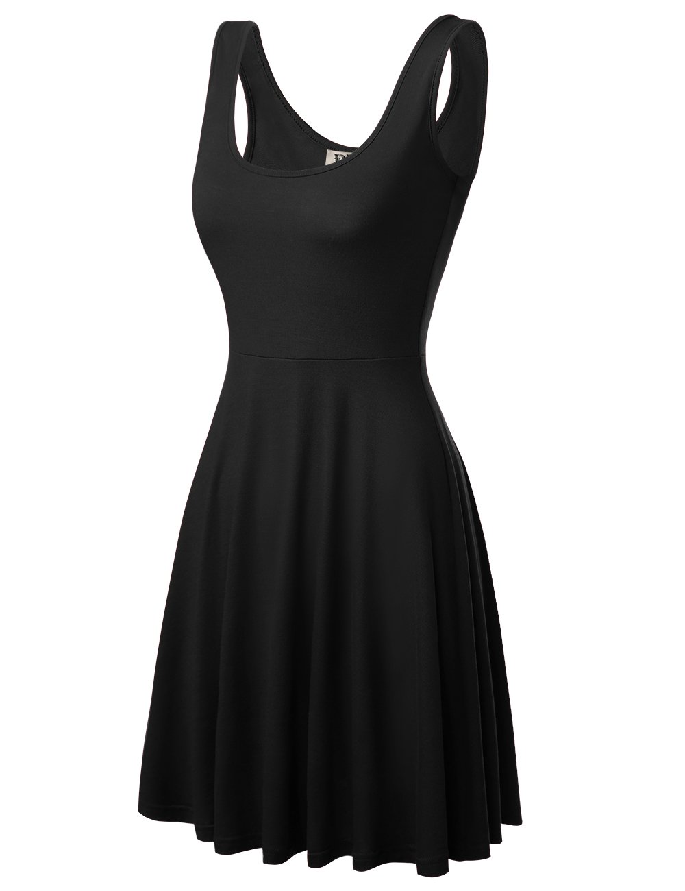 DJT Damen Vintage Sommerkleid Traeger mit Flatterndem Rock Blumenmuster
