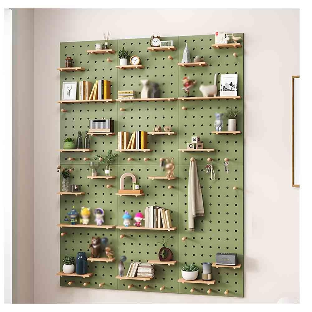 Paneles Perforados, Kit Organizador de Pared Combinado de tableros Perforados, Tablero Perforado de Madera de 12 mm de Grosor, Panel de exhibición de Pared para organizar el hogar, la oficin