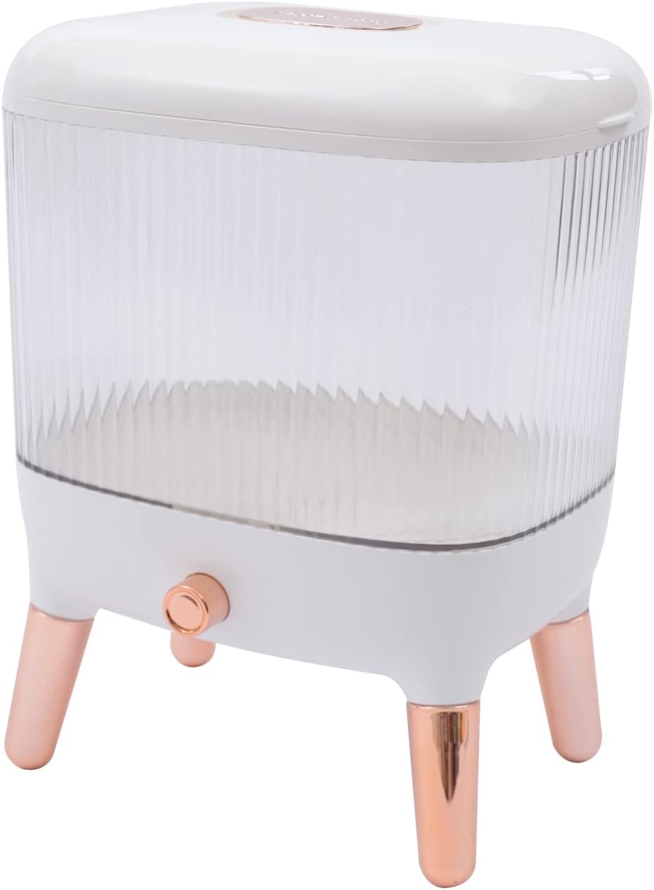 Grain Dispenser Rice Dispenser Rice Container 10 kg Flour Cereal Container With Lid Kitchen Storage Tank Large Food Dispenser White