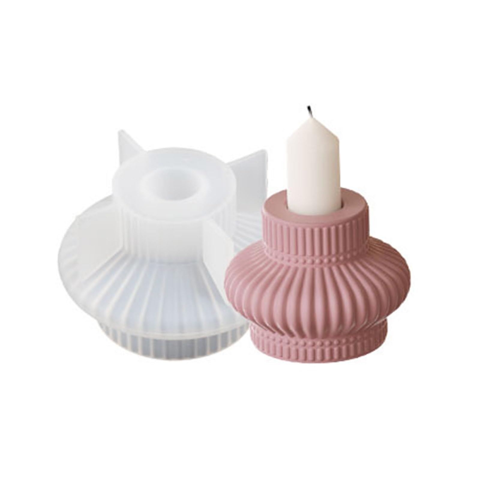 NEWFT Silicone Candlestick Beautiful Candle Cup Candle Stand Resin Crafting Silicone Ornament