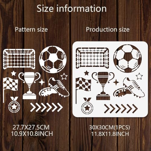 NBEADS Football PET Drawing Painting Stencils - Image 2